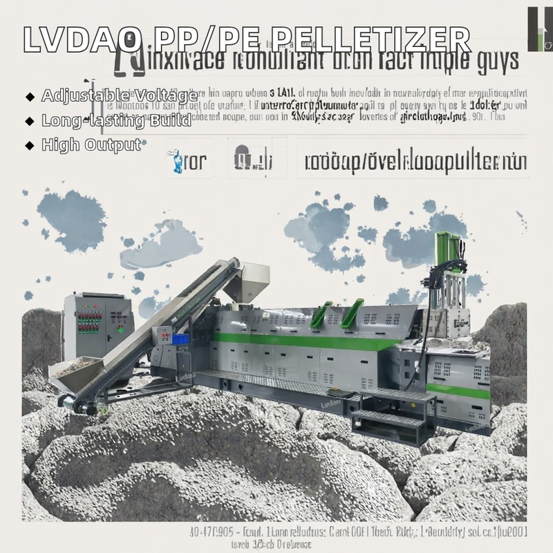 PET PE PP Recycling Plastic Pellet Pelletizing Pelletizer Granules Making Extruder Granulator Machine for Plastic Raw Material